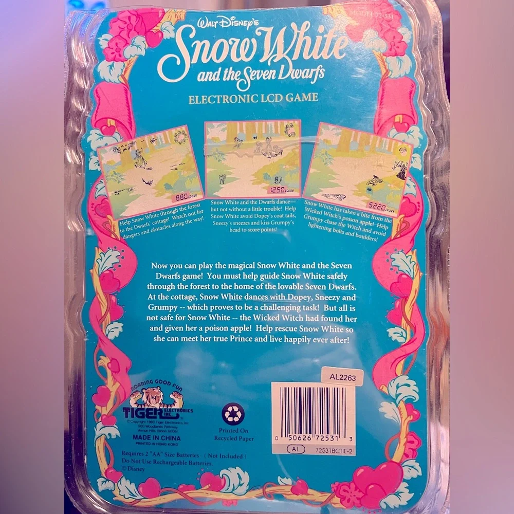 Vintage 1990’s Disney Snow White & 7 Dwarfs Electronic LCD Handheld Game-Tested